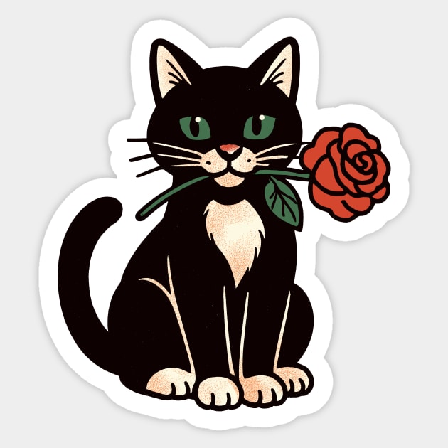 Romantic Tuxedo Cat Sticker by CreativeSage